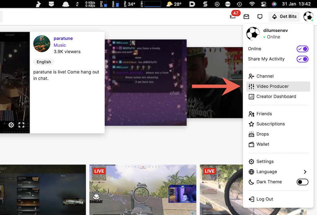 04-Twitch-Menu - Online Tech Tips Download Videos on Windows and macOS image - 04-Twitch-Menu