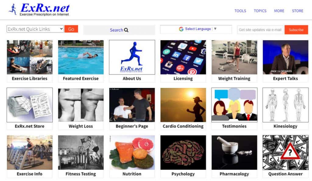 10-exrx - Online Tech Tips Best Workout and Fitness Websites image - 10-exrx