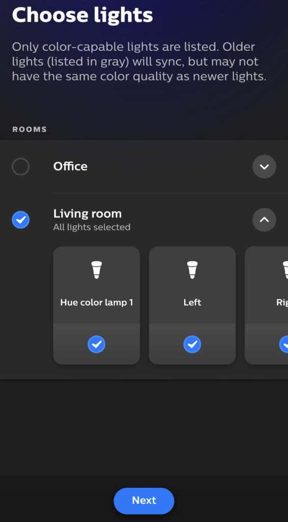11-Choose-lights - Online Tech Tips How to Set Up And Use Philips Hue Sync image 11 - 11-Choose-lights