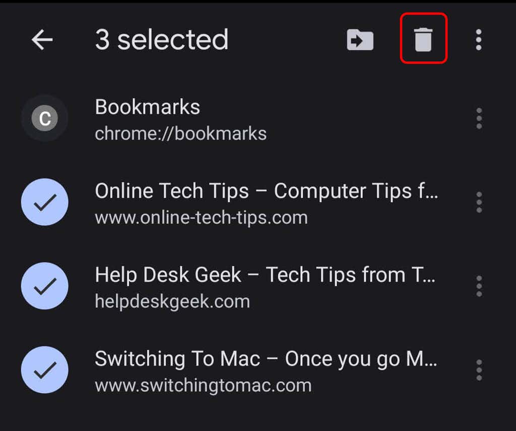 11AndroidDeleteBookmarks - Online Tech Tips How to Delete Bookmarks in Chrome image 2 - 11AndroidDeleteBookmarks