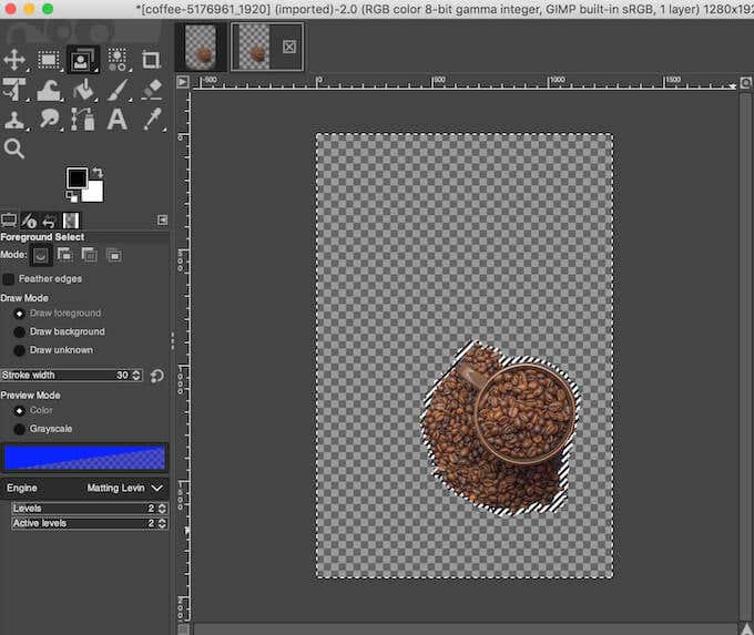 14_foreground-select_result - Online Tech Tips How to Create a Transparent Background in GIMP image 15 - 14_foreground-select_result