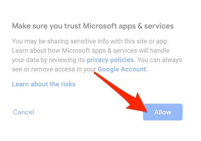 20-how-to-add-your-outlook-calendar-to-google-calendar-allow-microsoft-apps - Online Tech Tips How to Add Outlook Calendar to Google Calendar image 20 - 20-how-to-add-your-outlook-calendar-to-google-calendar-allow-microsoft-apps