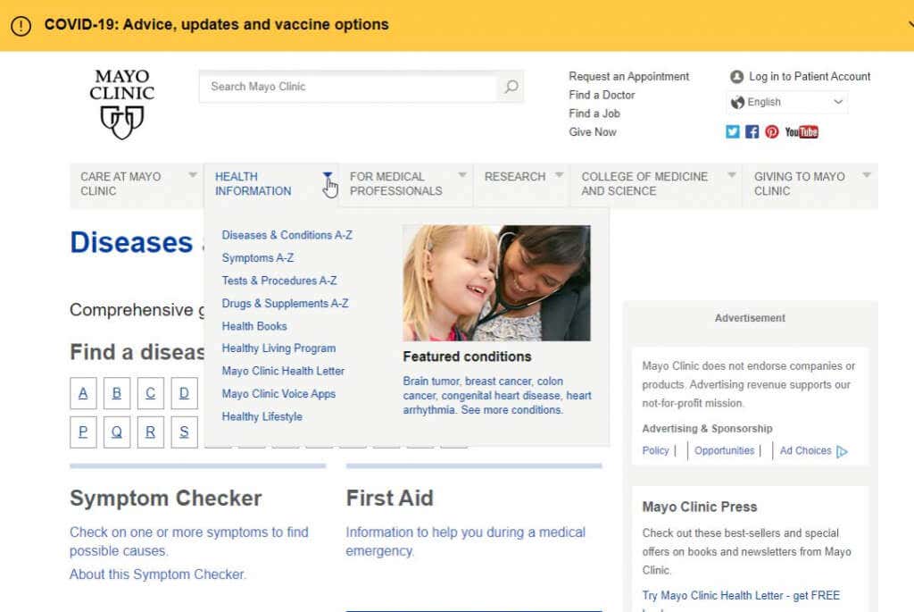 5-mayo-clinic - Online Tech Tips Best Medical Health Websites image - 5-mayo-clinic