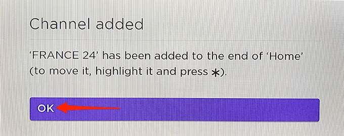 6-roku-channel-added - Online Tech Tips Add a Channel to Roku Using the Roku Device Itself image 5 - 6-roku-channel-added