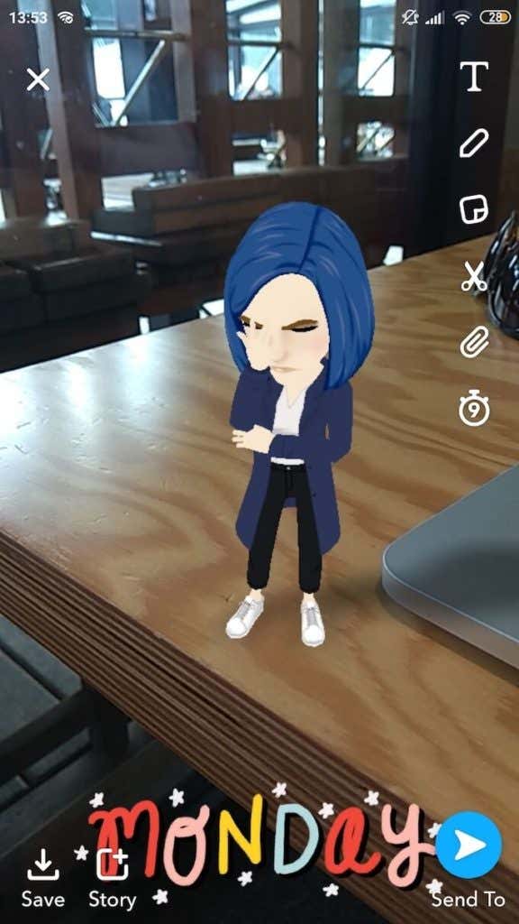 bitmoji_3d-lens_screenshot - Online Tech Tips Use Bitmoji In Snapchat image 2 - bitmoji_3d-lens_screenshot
