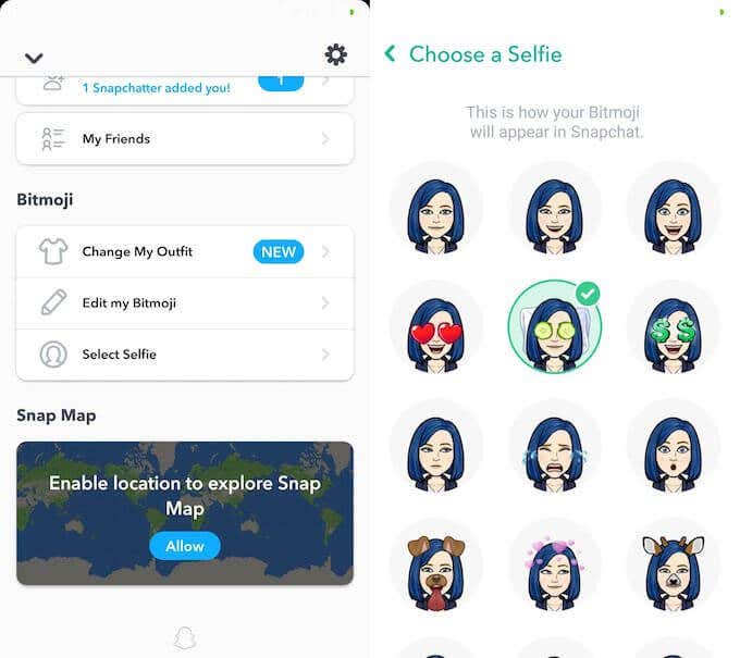 bitmoji_select-selfie - Online Tech Tips Use Bitmoji In Snapchat image - bitmoji_select-selfie
