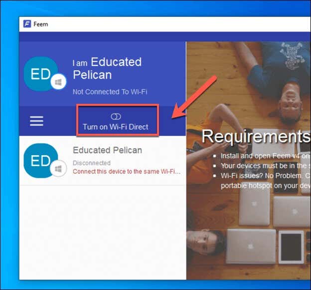Feem-Enable-WiFi-Direct - Online Tech Tips Using WiFi Direct to Send Files Wirelessly image 2 - Feem-Enable-WiFi-Direct