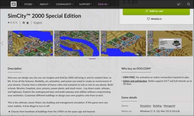 GOG-Sim-City-2000 - Online Tech Tips Playing Game Rereleases Using GOG and DOSBOX image - GOG-Sim-City-2000
