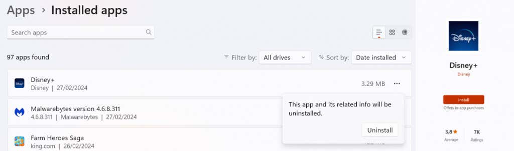 how-to-fix-disney-plus-error-code-41-4-compressed - Online Tech Tips Uninstall and reinstall the Disney Plus app on Windows 11. - how-to-fix-disney-plus-error-code-41-4-compressed