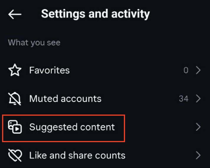 how-to-reset-your-instagram-explore-feed-15-compressed - Online Tech Tips Screenshot of the Instagram settings - Suggested content section - how-to-reset-your-instagram-explore-feed-15-compressed