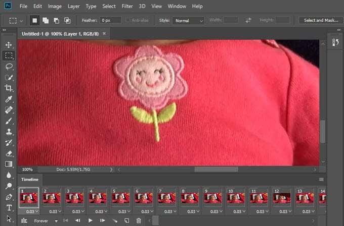 imported frames - Online Tech Tips Import Video and Create GIF in Photoshop image 3 - imported frames