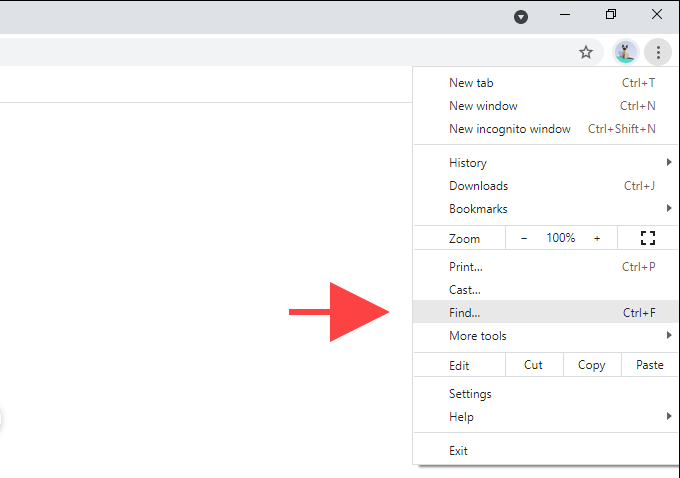 04-Find-in-Browser-Menu - Online Tech Tips How to Open Find Using Desktop Browser Controls image - 04-Find-in-Browser-Menu