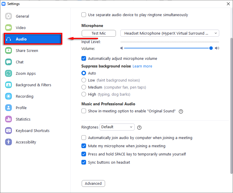 05-Select-Audio - Online Tech Tips Enable Auto-Mute When Joining Zoom Meetings image 2 - 05-Select-Audio