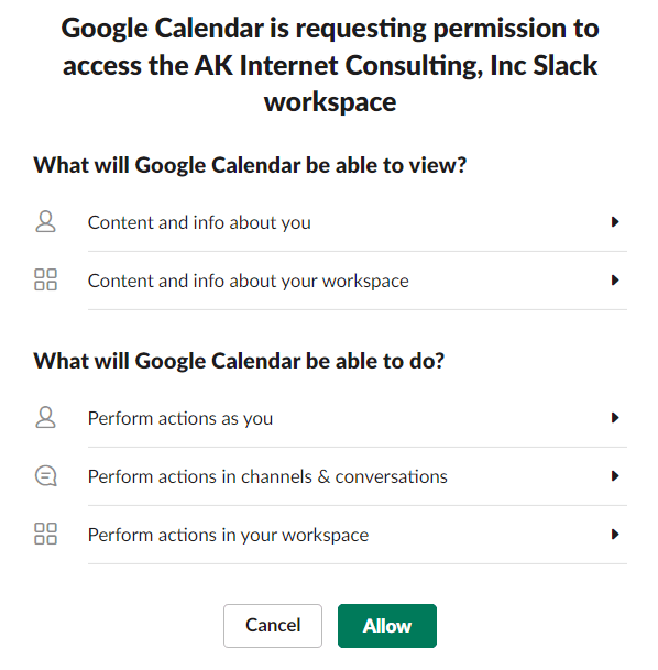 05Allow - Online Tech Tips How to Add Google Calendar to Slack Via a Web Browser image 5 - 05Allow
