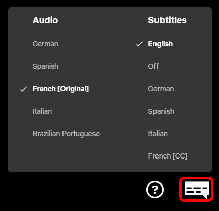 06AudioSubtitlesButton - Online Tech Tips How to Change a Show’s Language or Add Subtitles image - 06AudioSubtitlesButton