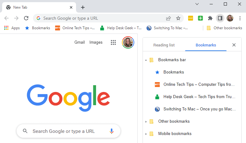 06BookmarksInSidePanel - Online Tech Tips How to View Google Chrome Bookmarks image 5 - 06BookmarksInSidePanel