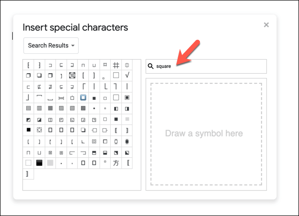11-Google-Docs-Special-Chars-Search - Online Tech Tips Using Special Characters to Add Shapes to Text image 2 - 11-Google-Docs-Special-Chars-Search