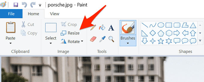 11-resize-image - Online Tech Tips when the image opens in Paint, select Resize at the top - 11-resize-image