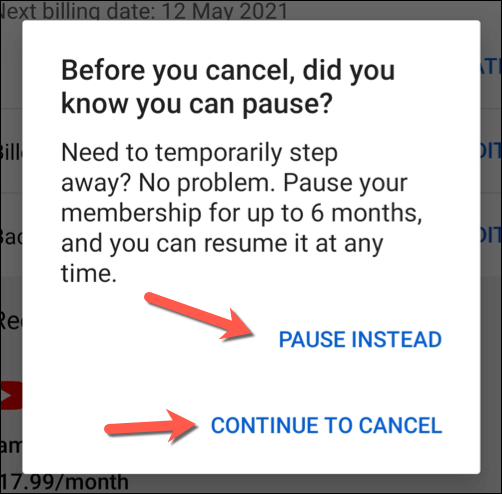 15-YT-Android-Cancel-Pause-Option - Online Tech Tips How to Pause or Cancel a YouTube Premium Subscription on Mobile Devices image 5 - 15-YT-Android-Cancel-Pause-Option
