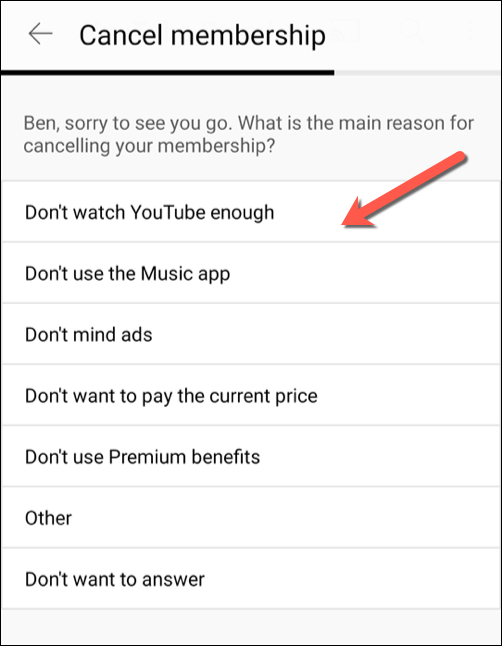 18-YT-Android-Premium-Cancel-Reason - Online Tech Tips How to Pause or Cancel a YouTube Premium Subscription on Mobile Devices image 8 - 18-YT-Android-Premium-Cancel-Reason