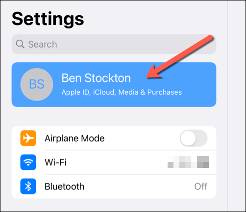 20-iPad-Settings-Select-Name - Online Tech Tips How to Pause or Cancel a YouTube Premium Subscription on Mobile Devices image 10 - 20-iPad-Settings-Select-Name