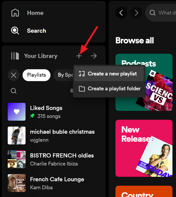 2023-10-11-1 - Online Tech Tips Creating a new playlist in the Spotify Web Player - 2023-10-11-1