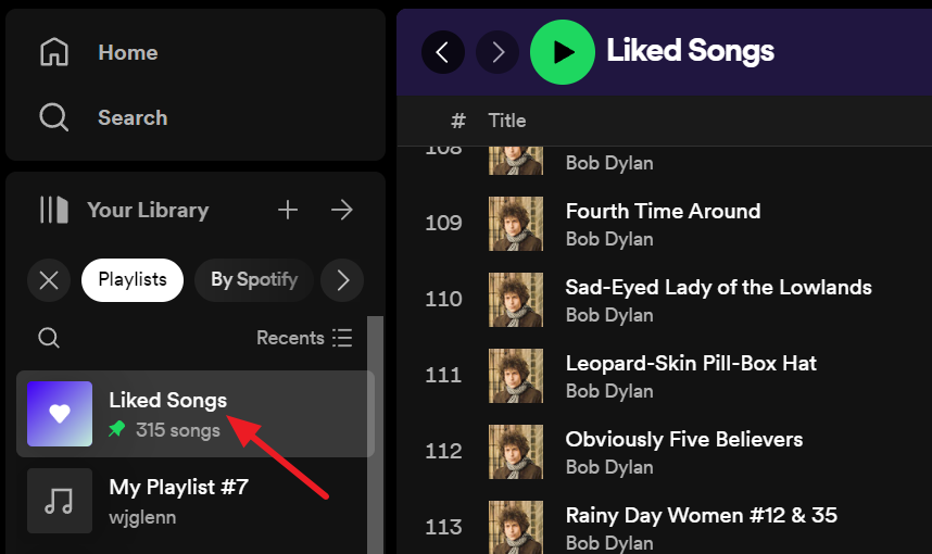 2023-10-11-2 - Online Tech Tips Viewing your liked songs in the Spotify Web Player - 2023-10-11-2