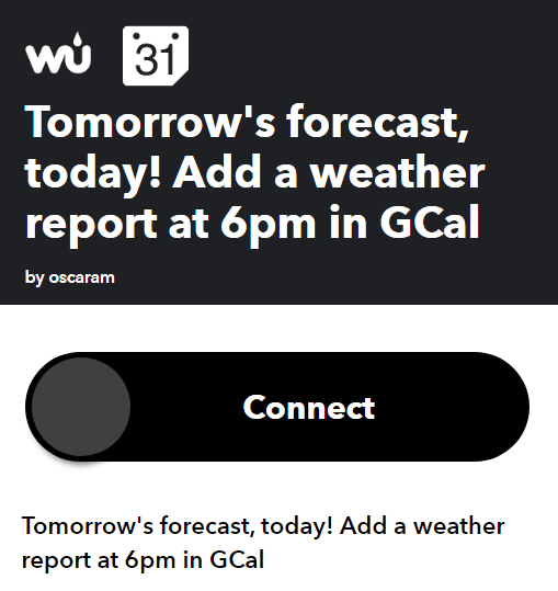20TomorrowsForecastToday - Online Tech Tips Connect Google Calendar to Weather Underground Using IFTTT image 5 - 20TomorrowsForecastToday