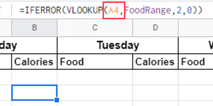 25-vlookup-calorie-counter-6b - Online Tech Tips Example 2: Using VLOOKUP to Calculate Daily Calories image 8 - 25-vlookup-calorie-counter-6b
