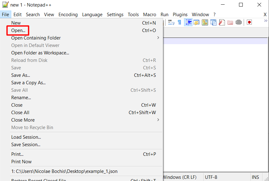 8-Notepad-open-file - Online Tech Tips How to Open a JSON File image 7 - 8-Notepad-open-file