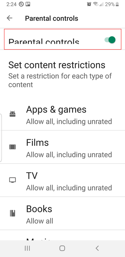 controls - Online Tech Tips Setting Parental Controls In Google Play image - controls