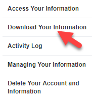 FacebookDownloadInformation - Online Tech Tips Download & Delete Facebook Data image 4 - FacebookDownloadInformation