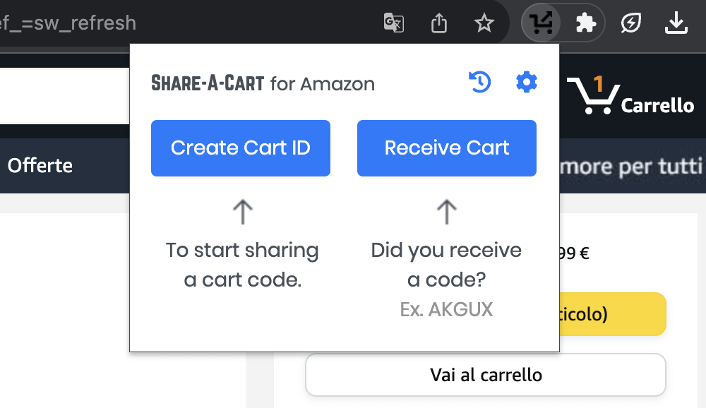 how-to-share-your-amazon-cart-6-compressed - Online Tech Tips Screenshot of Share-A-Cart Extension menu - how-to-share-your-amazon-cart-6-compressed