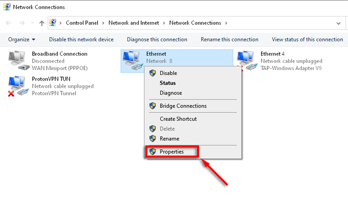 image-65 - Online Tech Tips screenshot of ethernet context menu - image-65