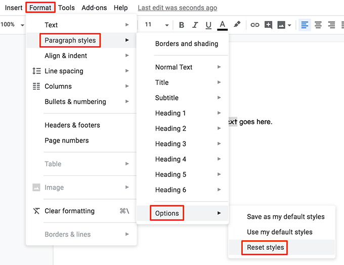 reset-styles - Online Tech Tips Set a Newly Added Font Default In Google Docs image 4 - reset-styles