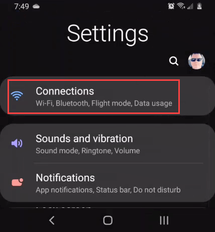 settings-connections - Online Tech Tips Find The WiFi Password On Other Android Phones image 2 - settings-connections