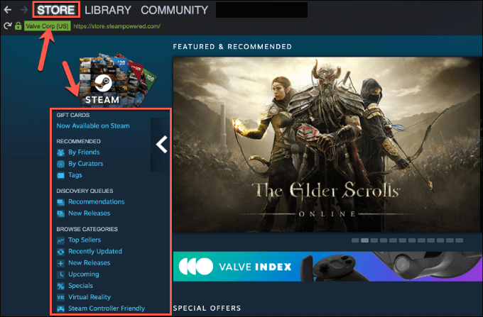 Steam-Store-Tab - Online Tech Tips Purchasing and Installing Steam Games image 2 - Steam-Store-Tab